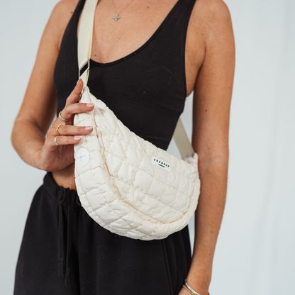 Crossbody Crescent Dog Walking Bag - Cloud